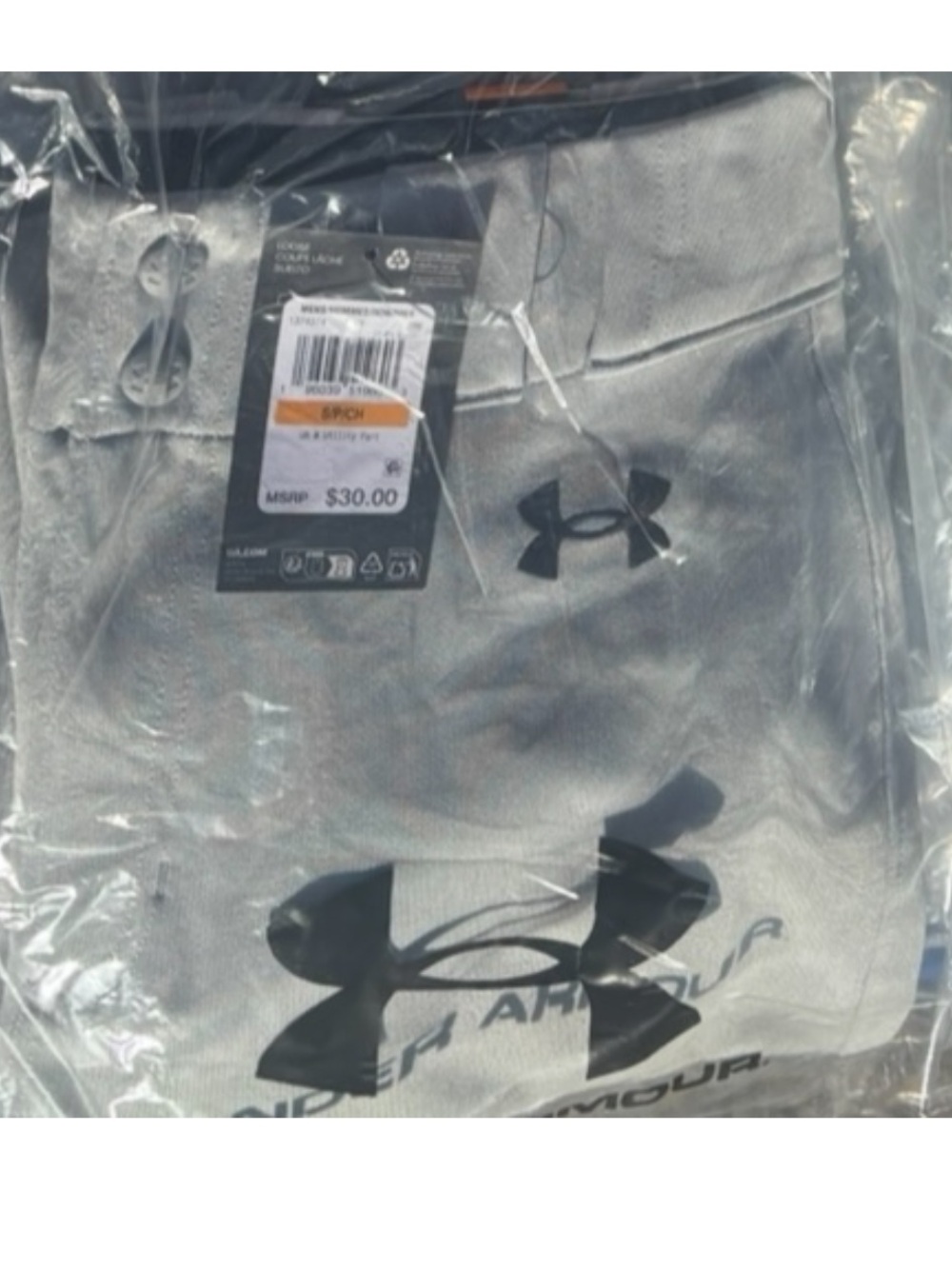 Under Armour Light Gray Men’s basketball pants adult S